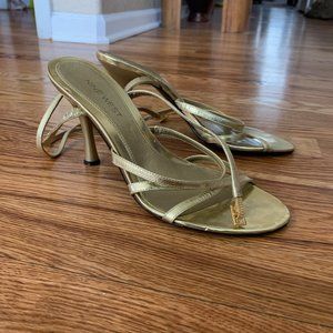 Nine West Gold Strappy Heels 7.5